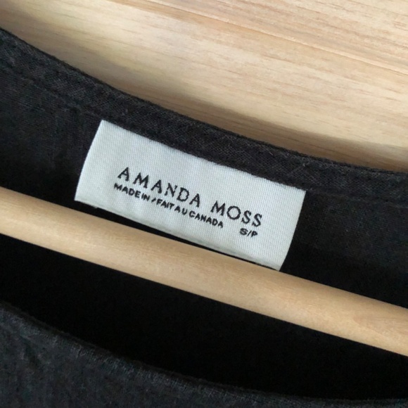 Amanda Moss 100% Linen Harvest Dress S Soft Black - Picture 4 of 11